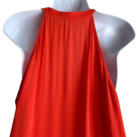 Y2K Gianni Bini Women Tunic Top M Orange Eyelet Inset Flowy Boho Festival Flowy - Picture 7 of 13